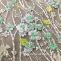 Green Beaded Wedding lace Handwork Fabric